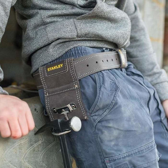 Stanley Leather Tool Belt Case with 2 Compartments and Hammer Slot