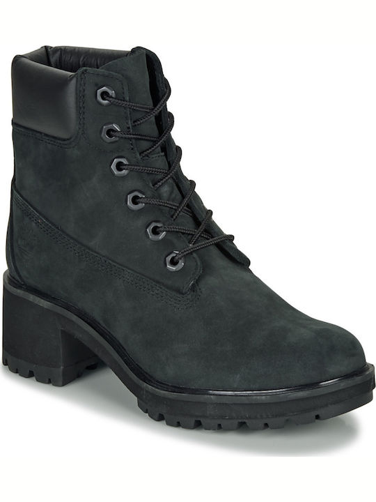 Kinsley 6inch Suede Γυναικεία Αρβυλάκια με Μεσαίο Τακούνι Μαύρα