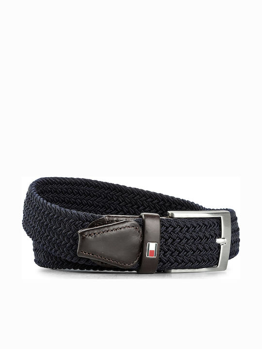 New Adan 3.5 Elastic Men's Belt Leather Knitted Navy Blue