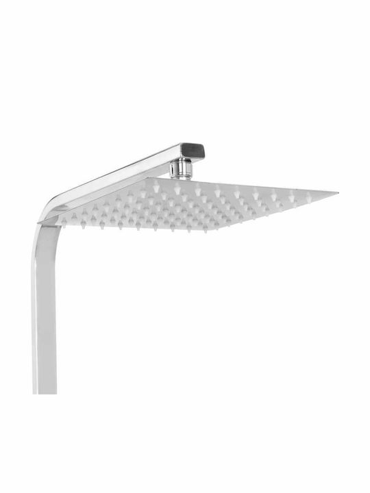 vidaXL Ρυθμιζόμενη Στήλη Ντουζ με Μπαταρία 80 - 120cm Ασημί