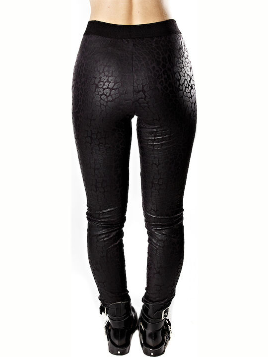 P-Elmy Women's Fabric Trousers Leopard Black