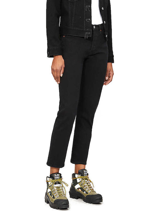 501 Γυναικείο Jean Παντελόνι Mid Rise σε Boyfriend Εφαρμογή Black Heart