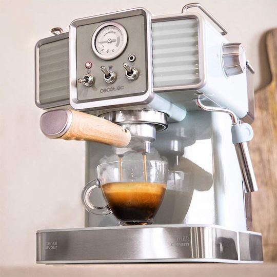 Cecotec Power Espresso 20 Tradizionale Espresso Coffee Machine 1350W 20bar Pressure Light Blue 01575