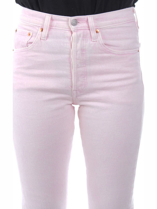 501 Ψηλόμεσο Γυναικείο Jean Παντελόνι σε Skinny Εφαρμογή Acid Light Lilac