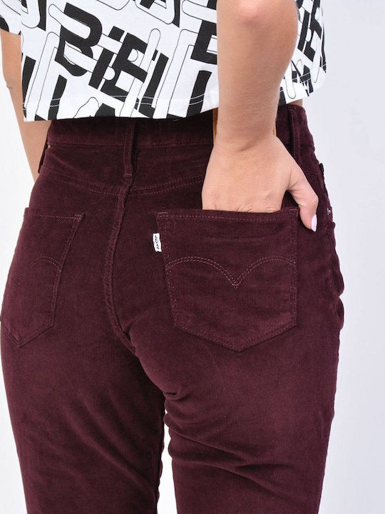 721 Blugi Damă Skinny High Rise Fit Burgundy
