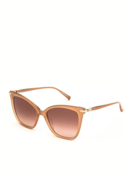 Max Mara Women's Sunglasses With Orange Horn-Rimmed Frame And Brown Gradient Lens