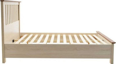 Loran Bett Überdoppelbett Light Οak-Καρυδί mit Tische für Matratze 160x200cm