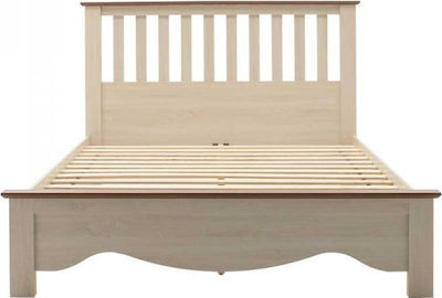 Loran Bett Überdoppelbett Light Οak-Καρυδί mit Tische für Matratze 160x200cm