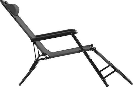 vidaXL Lounger-Armchair Beach with Recline 2 Slots Gray 138x61x89cm Set of 2pcs