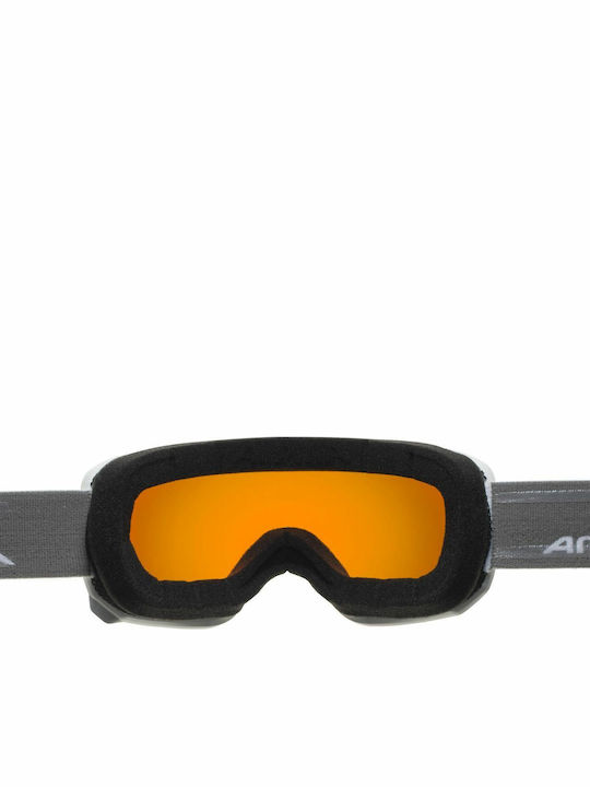 Alpina Scarabeo MM SPH Μάσκα Σκι & Snowboard Ενηλίκων Λευκή με Φακό Καθρέπτη σε Κίτρινο Χρώμα