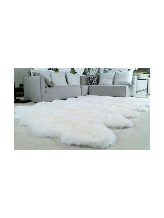 Tapicap Sheepskin Килим Правоъгълен Furry Бял