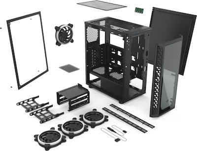 SilentiumPC Signum SG1X TG RGB Gaming Midi Tower Κουτί Υπολογιστή με Πλαϊνό Παράθυρο Μαύρο