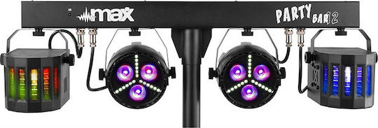 Max Audio Движеща се светлина LED ПАР DMX Partybar12 2x 2x Derby 4-in-1 RGBW