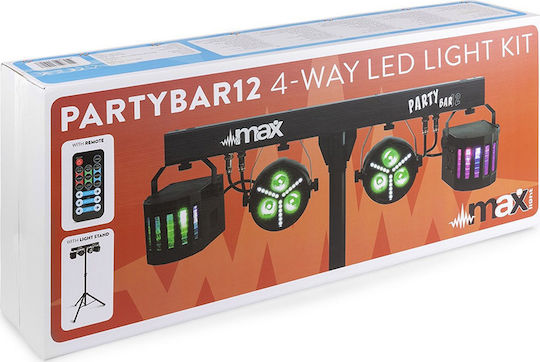 Max Audio Движеща се светлина LED ПАР DMX Partybar12 2x 2x Derby 4-in-1 RGBW