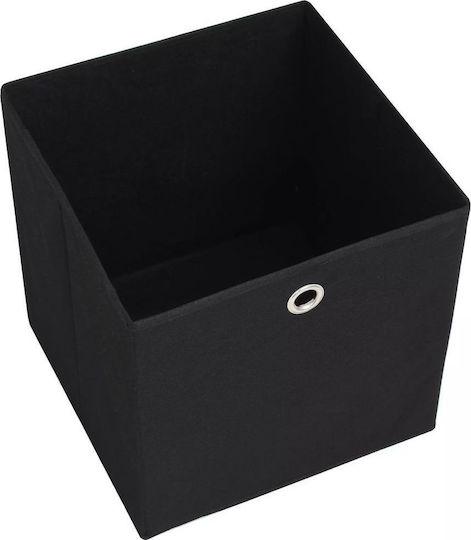 vidaXL Текстил Кутия за съхранение с капак Черен 32x32x32см 10бр