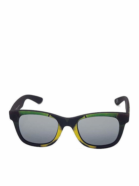 Italia Independent Men's Sunglasses with Black Horn-Rimmed Frame and Grey Lenses 0090 TUC 009