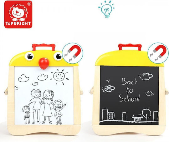 Top Bright Magnetic Board Markerboard Blackboard Double Sided 47.5x47.5cm