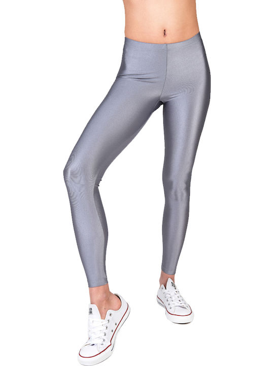 Jacqueline Shiny Women's Long Everyday Legging Shiny Gray