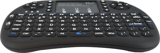 Keywin Mini Rii i8+ Ασύρματο Πληκτρολόγιο με Touchpad Αγγλικό US