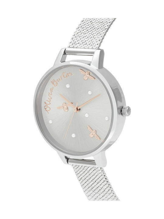 Olivia Burton Pearly Queen Three Hands Ρολόι Μπαταρίας με Μεταλλικό Μπρασελέ Olivia Burton Pearly Queen Three Hands Ρολόι Μπαταρίας με Μεταλλικό Μπρασελέ