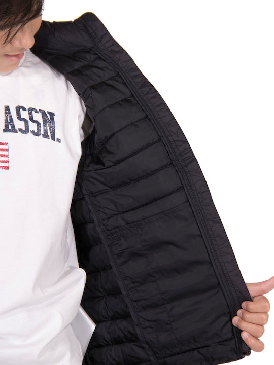 Kids' Quilted Jacket Sleeveless Short Black