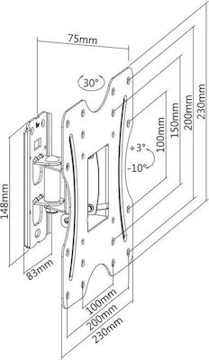 KLA27-220 Wall TV Mount up to 42" and 30kg