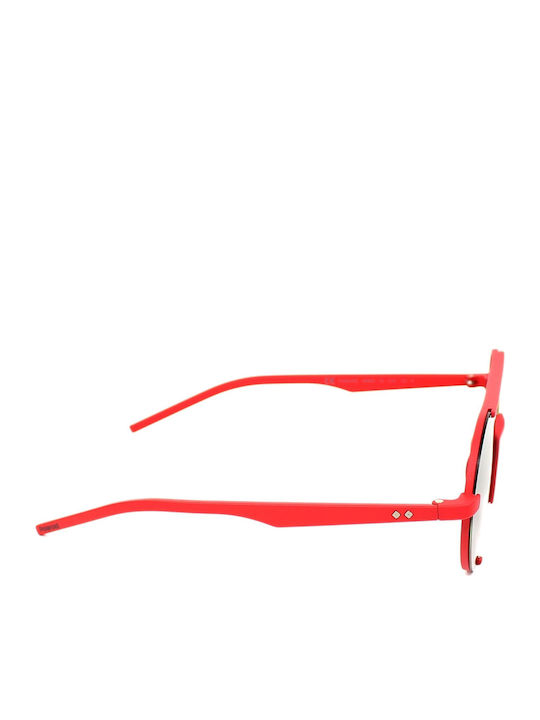 Polaroid Women's Sunglasses with Red Metal Frame and Gray Gradient Lens PLD6016/S ABA8W