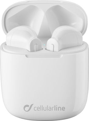 Cellular Line Aries In-ear Bluetooth Handsfree Ακουστικά με Θήκη Φόρτισης Λευκά