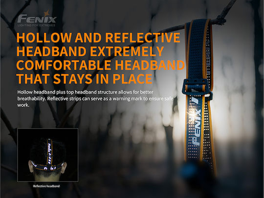 Fenix Wiederaufladbar Stirnlampe LED IP68 mit maximaler Helligkeit 1200lm Schwarz