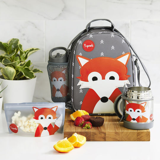 3 Sprouts Ilufox Термо Чанта За Храна За През Рамо 3.5 Литра Сива 20.3x9.5x26.7см