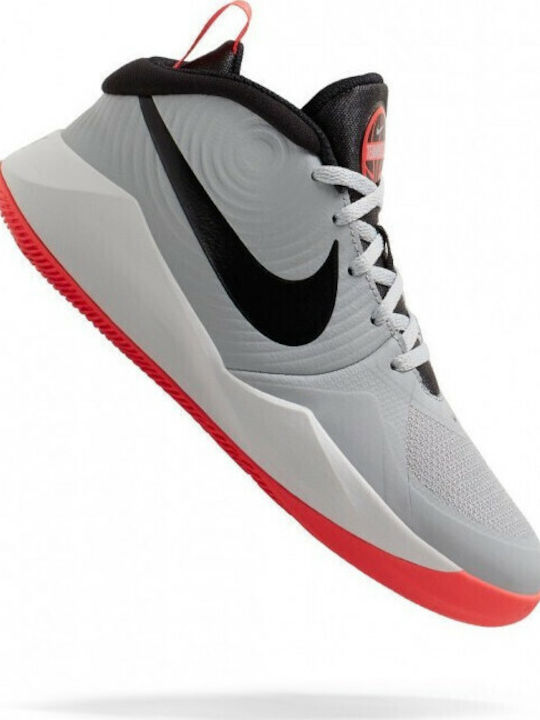 Team Hustle D 9 GS Kids Sports Shoes Basketball with Laces Light Smoke Grey / Black