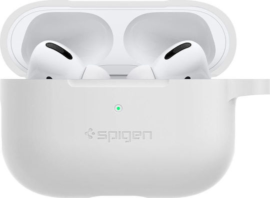 Spigen Silicone Fit with Carabiner Pro Silicone Case with Keychain White for Apple AirPods Pro