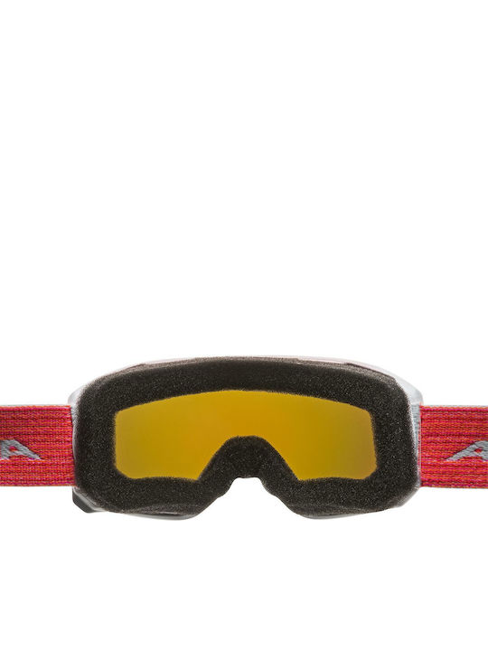 Alpina Scarabeo HM Ski- & Snowboardbrille Kinder Gray mit Linse Spiegel in Rosa Farbe