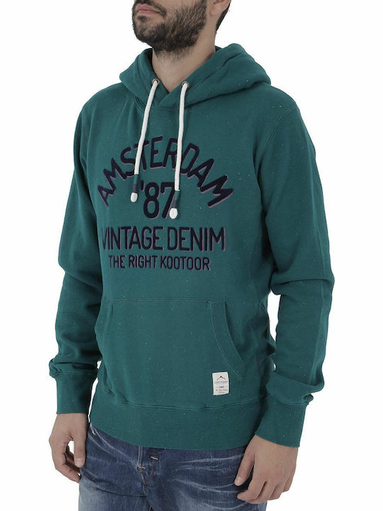 Funky Buddha Men's Sweatshirt with Hood and Pockets Pesto