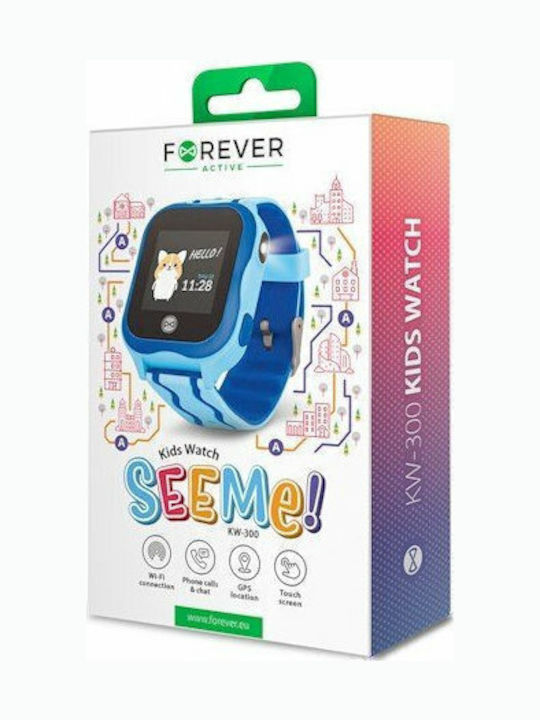 Forever Детски Смарт Часовник See Me KW-300 с GPS и Камера Светлосин