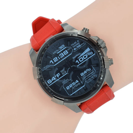 Diesel On Full Guard Stainless Steel 56mm Smartwatch (Red)