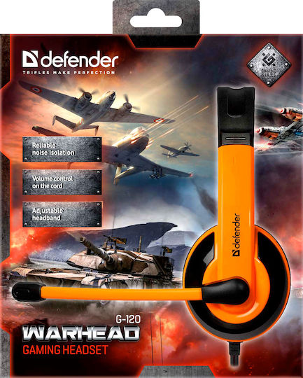 Defender Warhead G-120 On Ear Gaming Headset with Connection 2x3.5mm Orange