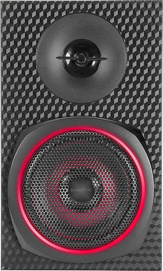 SpeedLink Gravity Carbon RGB Ασύρματα Ηχεία Υπολογιστή 2.1 με RGB Φωτισμό και Bluetooth Ισχύος 120W σε Μαύρο Χρώμα