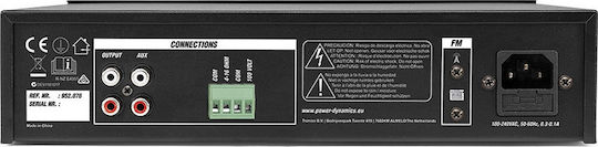 Power Dynamics PDM25 Integrated Commercial Amplifier Mono 25W/8Ω 1 Zone Equipped with USB/FM/Bluetooth Black