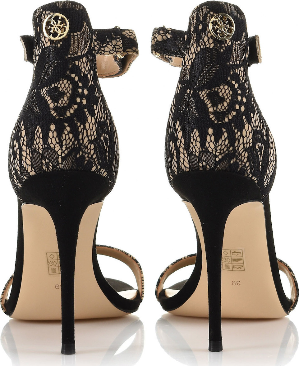 guess black lace heels