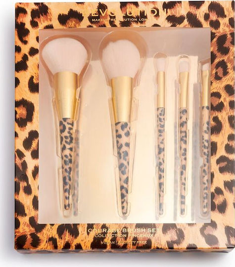 Revolution Beauty Make Up Brushes & Sponges Set for Foundation by Synthetic Bristle Wild Animal 5 Pieces