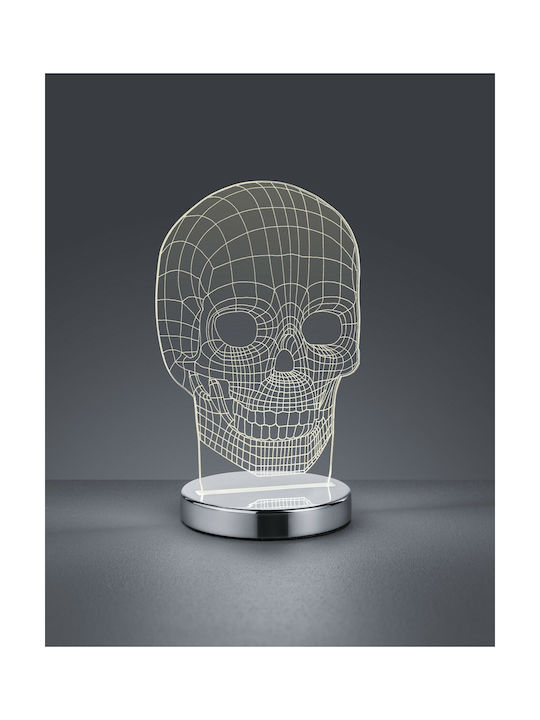 Trio Lighting Skull Dekorative Lampe 3D-Illusion Silber