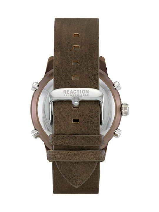 Kenneth Cole Watch Chronograph Battery with Brown Rubber Strap RK50904003