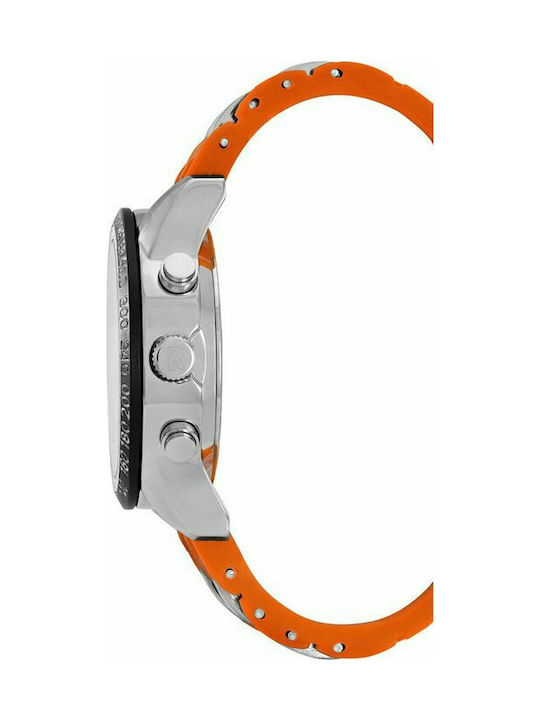 Kenneth Cole Uhr Chronograph Batterie mit Orange Kautschukarmband RK50973004