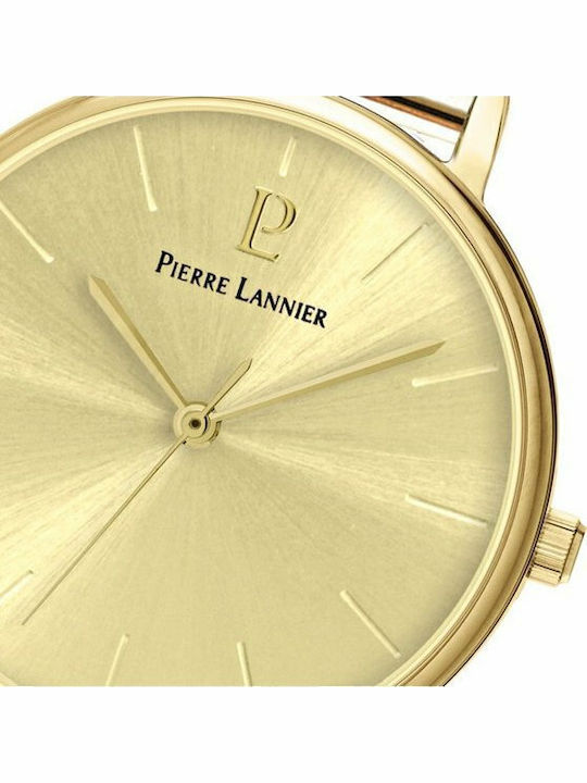 Pierre Lannier Symphony Womens Watch 33mm Battery with Gold Stainless Steel Bracelet