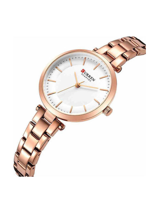 Curren Women's Watch with Pink Gold Metal Bracelet