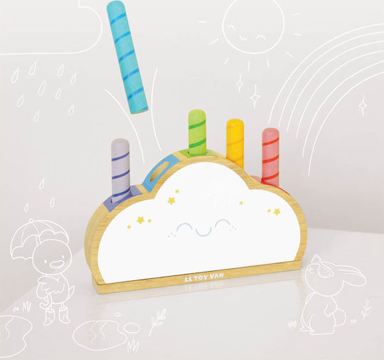 Le Toy Van Stacking Toy Rainbow Cloud made of Wood for 36++ Months