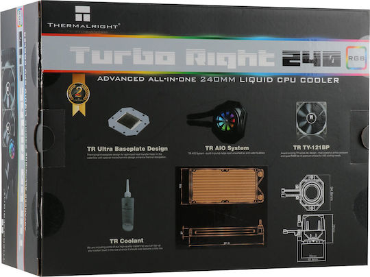 Thermalright Thermalright Turbo Right 240 C Water Cooling System AIO CPU with 2 120mm Fans and RGB Lighting