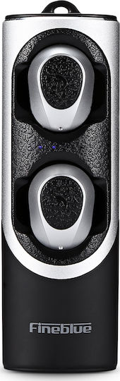 Fineblue RWS-X8 In-ear Bluetooth Handsfree Ακουστικά με Θήκη Φόρτισης Μαύρο / Γκρί