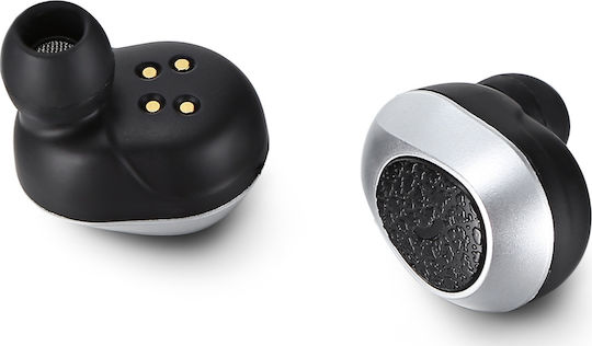 Fineblue RWS-X8 In-ear Bluetooth Handsfree Ακουστικά με Θήκη Φόρτισης Μαύρο / Γκρί